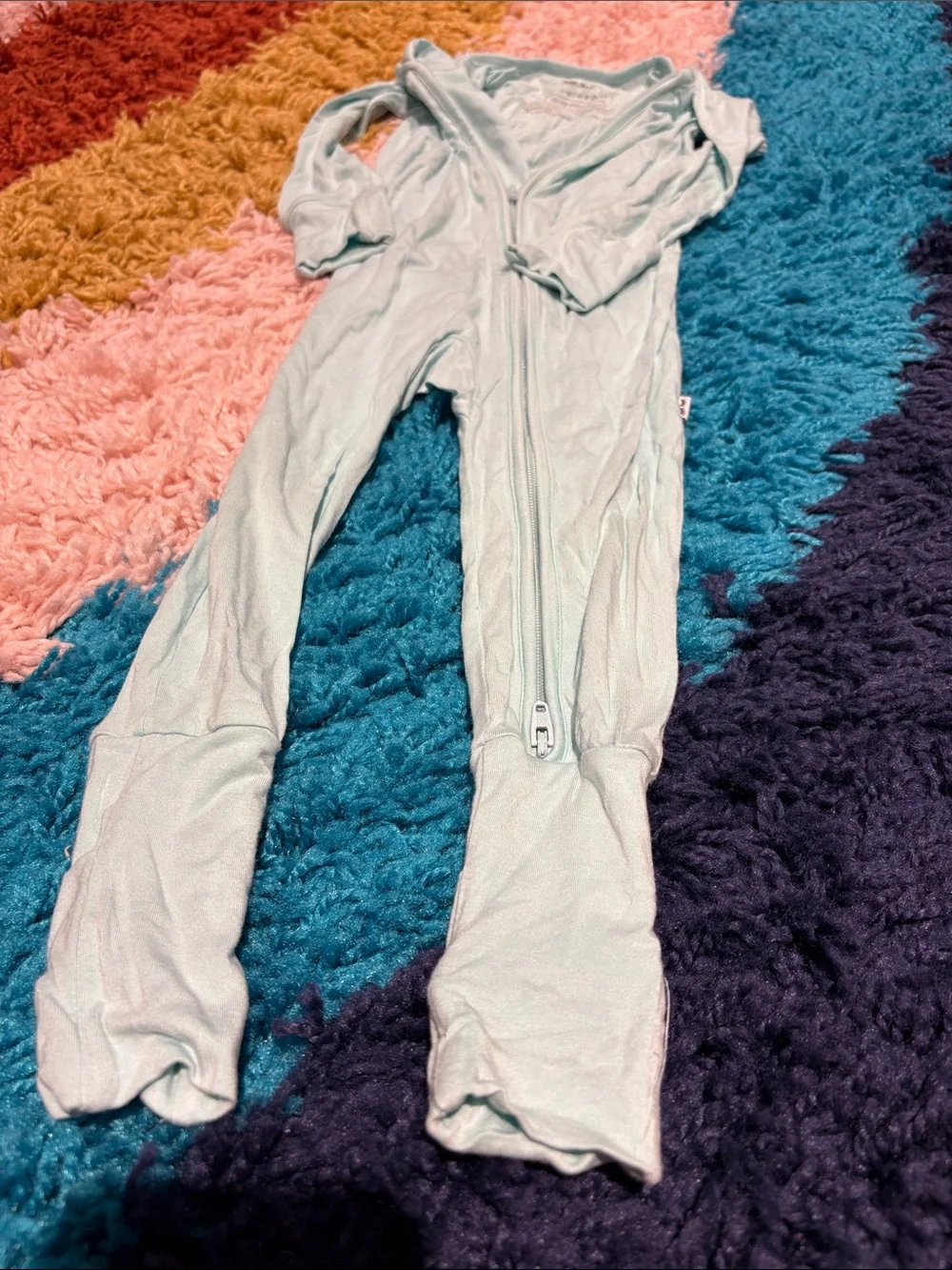 Little Sleepies Light Mint Footed One-Piece Zipper Pajamas